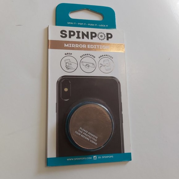 3/$20 4 PCS SPINPOP Mirror Edition Rose Gold phone grip stand cable organizer - Picture 6 of 7